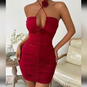Hollow Out Halter Neck Dress